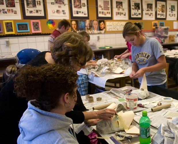 art students paper mache' 