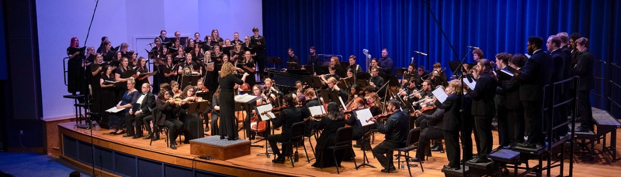 Orchestra performing on stage