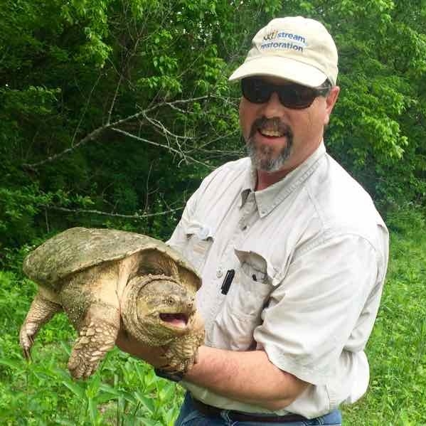 Richard Durtsche with snapping turtle
