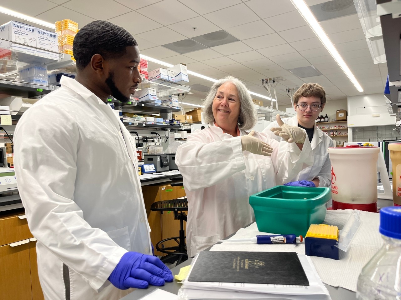 NKU Biological Sciences students doing summer research in the lab.