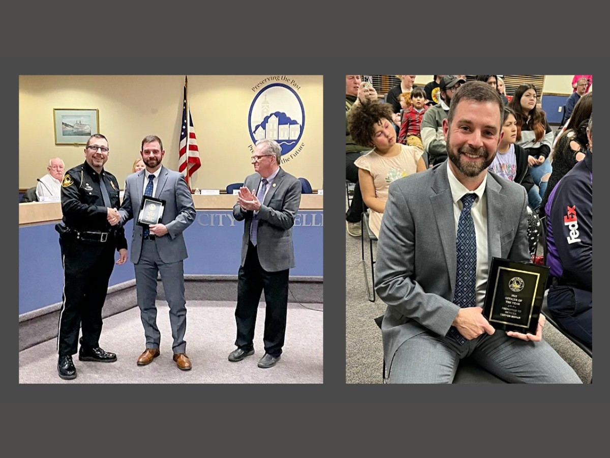 Trevor Bonar receiving his award