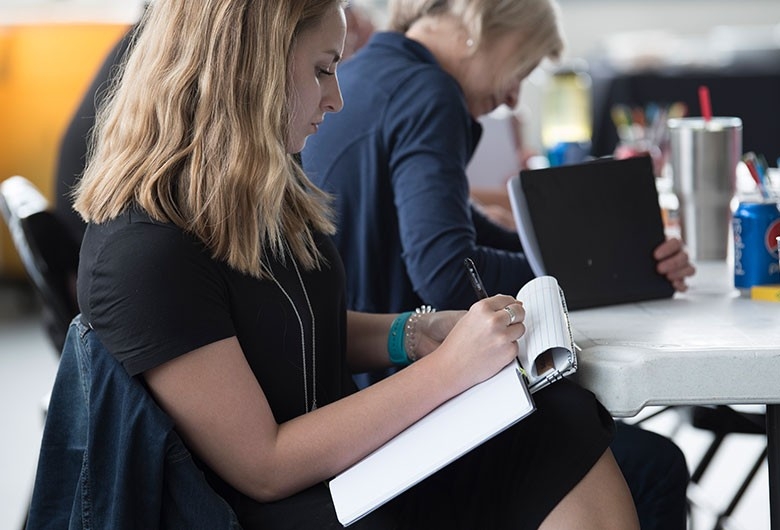 Student working