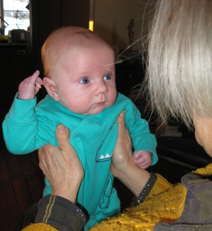 Nancy Jentsch holding grandchild