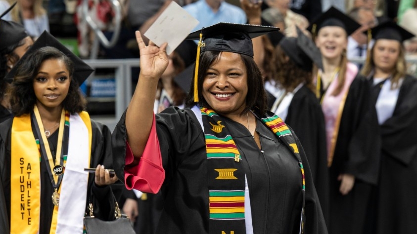 BSW Students Walking at Commencement