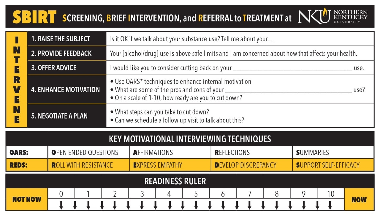 SBIRT screening card