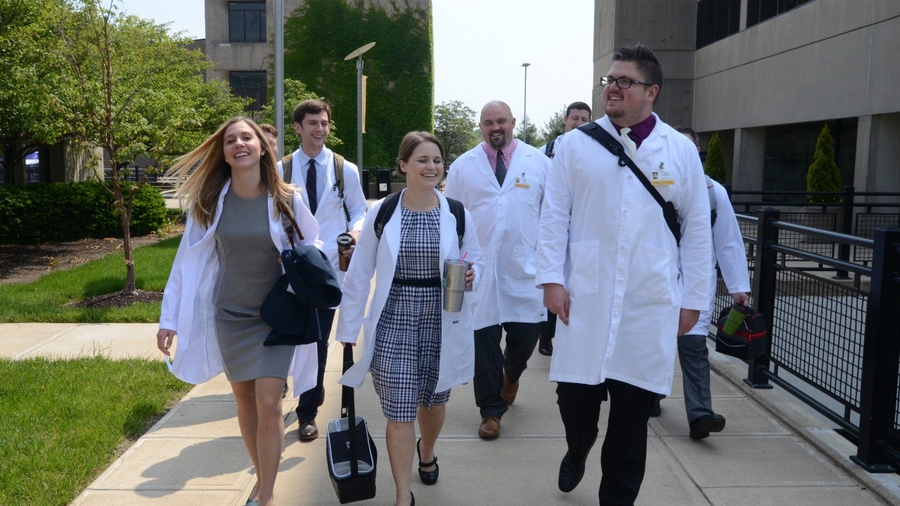 NKU Students wearing lab coats